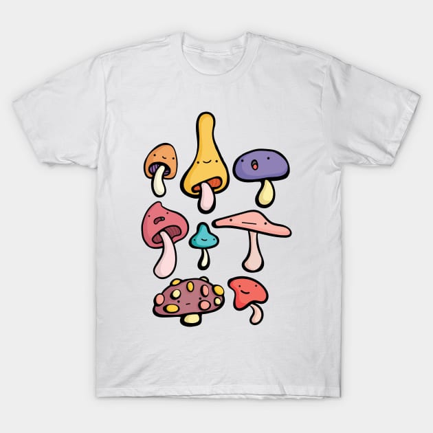 Mushroom Dudes T-Shirt by EmcgaugheyDesigns